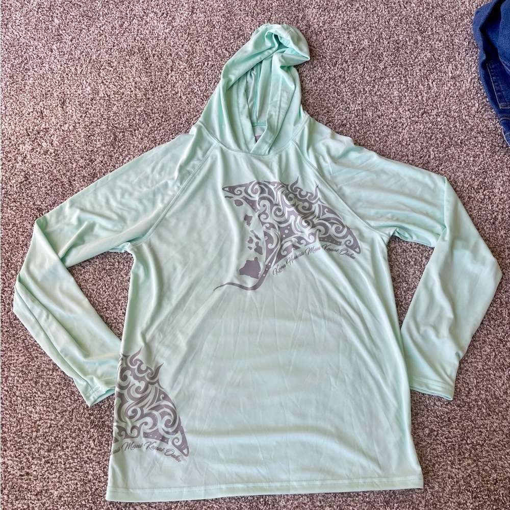 Mint Green Hooded Long Sleeve A4 Shirt size Medium NWOT